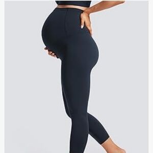CRZ YOGA Butterluxe Maternity Capris Leggings 23" Workout Active Yoga Navy Sz‎ L